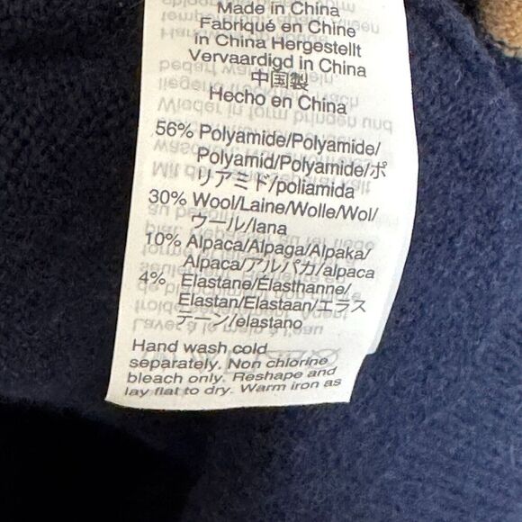 Madewell Kent Colorblock Cardigan Sweater Size Medium in Coziest Yarn Blue Tan - Picture 7 of 8